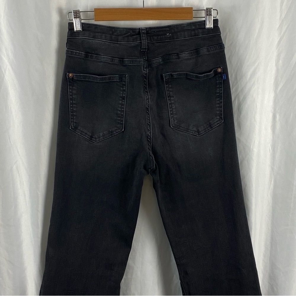 Pilcro Anthropologie The Icon Classic Black Flare Jeans Goth Boho Size 30 - Picture 14 of 16